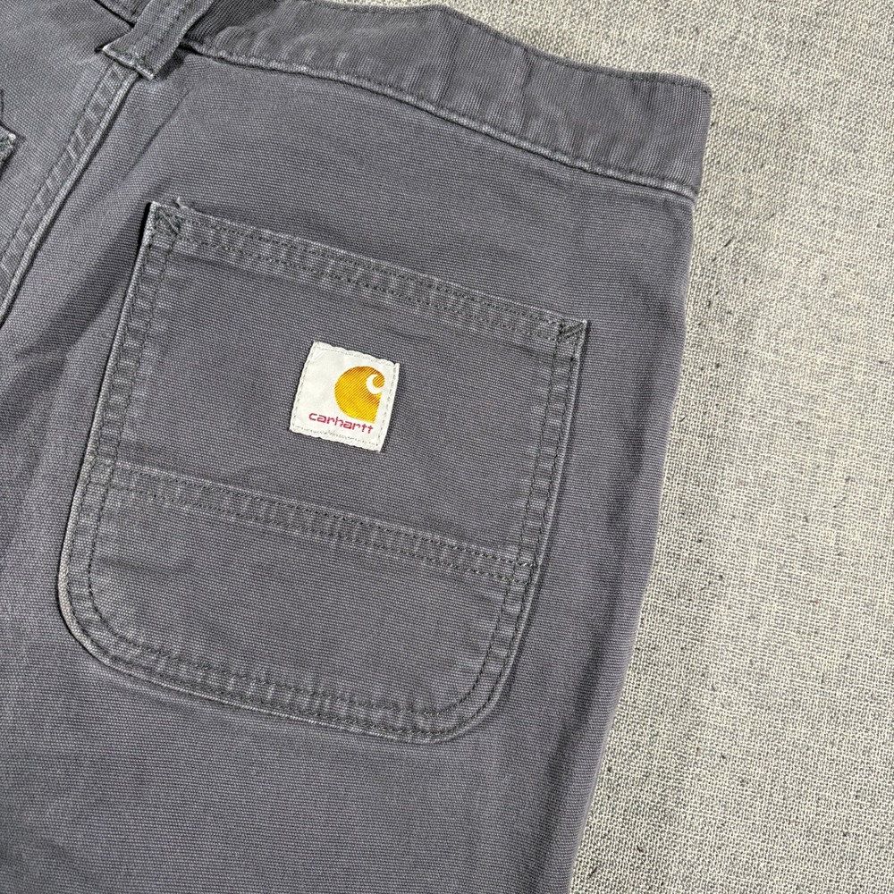 Carhartt Rugged Flex Slim Fit Canvas Tapered Work Pants Mens 30x32 Gray BN2821-M